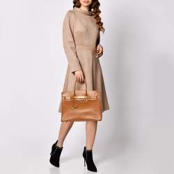Hermes Gold Courchevel Leather Gold Hardware Birkin 35 Bag