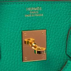 Hermes Bambou Taurillon Clemence Leather Gold Hardware Birkin 35 Bag