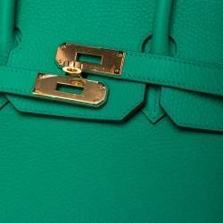 Hermes Bambou Taurillon Clemence Leather Gold Hardware Birkin 35 Bag