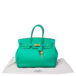 Hermes Bambou Taurillon Clemence Leather Gold Hardware Birkin 35 Bag
