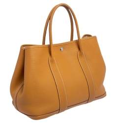 Pre Owned Hermes Natural Fjord Leather Garden Party 36 Bag