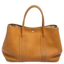 Pre Owned Hermes Natural Fjord Leather Garden Party 36 Bag