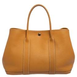 Pre Owned Hermes Natural Fjord Leather Garden Party 36 Bag