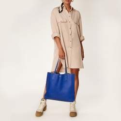 Pre Owned Hermes Bleu Electrique/Graphite Taurillon Clemence Double Sens 45 Bag