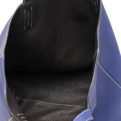 Pre Owned Hermes Bleu Electrique/Graphite Taurillon Clemence Double Sens 45 Bag