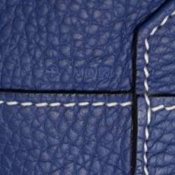 Pre Owned Hermes Bleu Electrique/Graphite Taurillon Clemence Double Sens 45 Bag