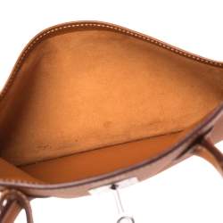 Pre Owned Hermes Gold Epsom Leather Palladium Plated Birkin 35 Bag