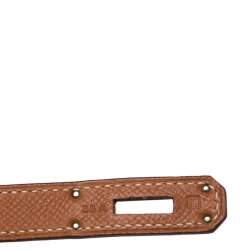 Pre Owned Hermes Gold Epsom Leather Palladium Plated Birkin 35 Bag