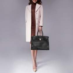 Hermes Noir Togo Leather Palladium Plated Birkin 35 Bag