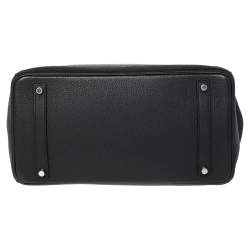 Hermes Noir Togo Leather Palladium Plated Birkin 35 Bag