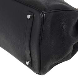 Hermes Noir Togo Leather Palladium Plated Birkin 35 Bag