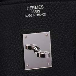 Hermes Noir Togo Leather Palladium Plated Birkin 35 Bag