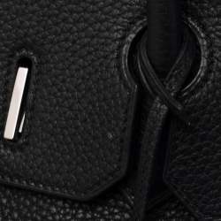 Hermes Noir Togo Leather Palladium Plated Birkin 35 Bag