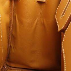 Hermes Brown Calf Leather Palladium Hardware Birkin 35 Bag 