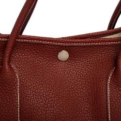 Pre Owned Hermes Rouge H Negonda Leather Garden Party 36 Bag