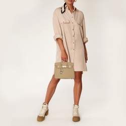 مملوكة مسبقًا حقيبة هيرمس بيركين إكسسوار بلاديوم جلد سويفت أخضر تفاحي 25