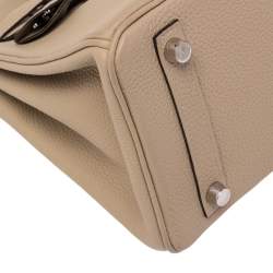 مملوكة مسبقًا حقيبة هيرمس بيركين إكسسوار بلاديوم جلد سويفت أخضر تفاحي 25