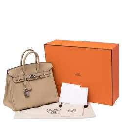 مملوكة مسبقًا حقيبة هيرمس بيركين إكسسوار بلاديوم جلد سويفت أخضر تفاحي 25