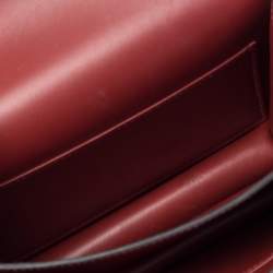 Pre Owned Hermés Rouge H Veau Monsieur Leather Gold Plated Constance 18 Bag