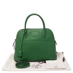 Pre Owned Hermes Vert Bengal Epsom Leather Bolide 31 Bag