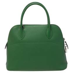 Pre Owned Hermes Vert Bengal Epsom Leather Bolide 31 Bag