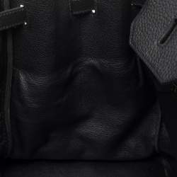 Pre Owned Hermes Noir Fjord Leather Gold Plated Birkin 40 Bag