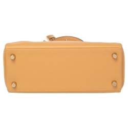 Pre Owned Hermes Curry Swift Leather Gold Plated Kelly Retourne 25 Bag