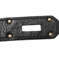 Pre Owned Hermes Black Taurillon Clemence Leather Palladium Plated Jypsiere 34 Bag