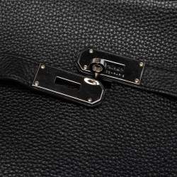 Pre Owned Hermes Black Taurillon Clemence Leather Palladium Plated Jypsiere 34 Bag