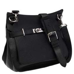 Pre Owned Hermes Black Taurillon Clemence Leather Palladium Plated Jypsiere 34 Bag