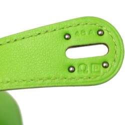 Pre Owned Hermes Apple Green Swift Leather Palladium Plated Lindy 30 Bag