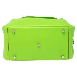 Pre Owned Hermes Apple Green Swift Leather Palladium Plated Lindy 30 Bag