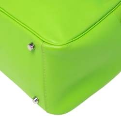 Pre Owned Hermes Apple Green Swift Leather Palladium Plated Lindy 30 Bag