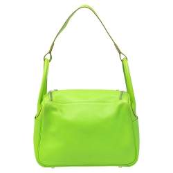 Pre Owned Hermes Apple Green Swift Leather Palladium Plated Lindy 30 Bag