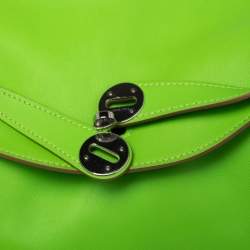 Pre Owned Hermes Apple Green Swift Leather Palladium Plated Lindy 30 Bag