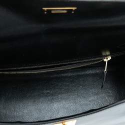 Pre Owned Hermes Black Box Calf Leather Gold Hardware Kelly Sellier 28 Bag