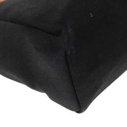 Pre Owned Hermes Noir/Natural Canvas and Leather Herbag PM Bag