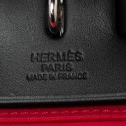 Pre Owned Hermes Rose Extreme/Kaki Canvas and Leather Herbag Zip 31 Bag