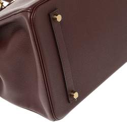 Hermes Rouge Sellier Epsom Leather Gold Plated Birkin 35 Bag