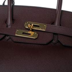 Hermes Rouge Sellier Epsom Leather Gold Plated Birkin 35 Bag