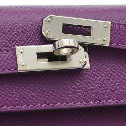 Hermes Purple Epsom Leather Palladium Hardware Kelly 25 Bag 