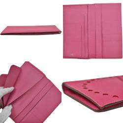 Pre Owned Hermes Pink Chevre Leather Evelyn Wallet