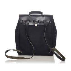 Hermes Black Canvas Fabric Herbag PM Backpack