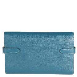 Hermes Blue Epsom Leather Kelly Wallet (2016)