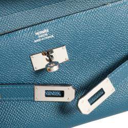 Hermes Blue Epsom Leather Kelly Wallet (2016)