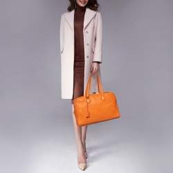 Pre Owned Hermes Apricot Togo Leather Victoria II Fourre Tout 35 Bag