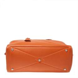 Pre Owned Hermes Apricot Togo Leather Victoria II Fourre Tout 35 Bag