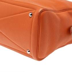 Pre Owned Hermes Apricot Togo Leather Victoria II Fourre Tout 35 Bag