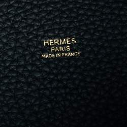 Pre Owned Hermes Black Taurillon Clemence Leather Picotin Lock 22 Bag