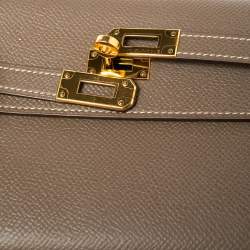 Hermes Etoupe Epsom Leather Classic Kelly Wallet